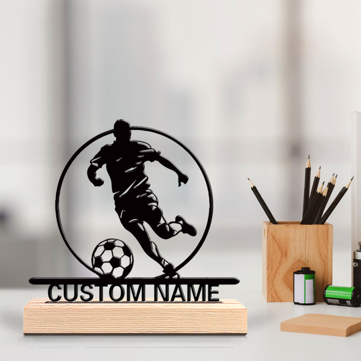 Home Decor Nz - Custom Soccer Player Metal Statue with