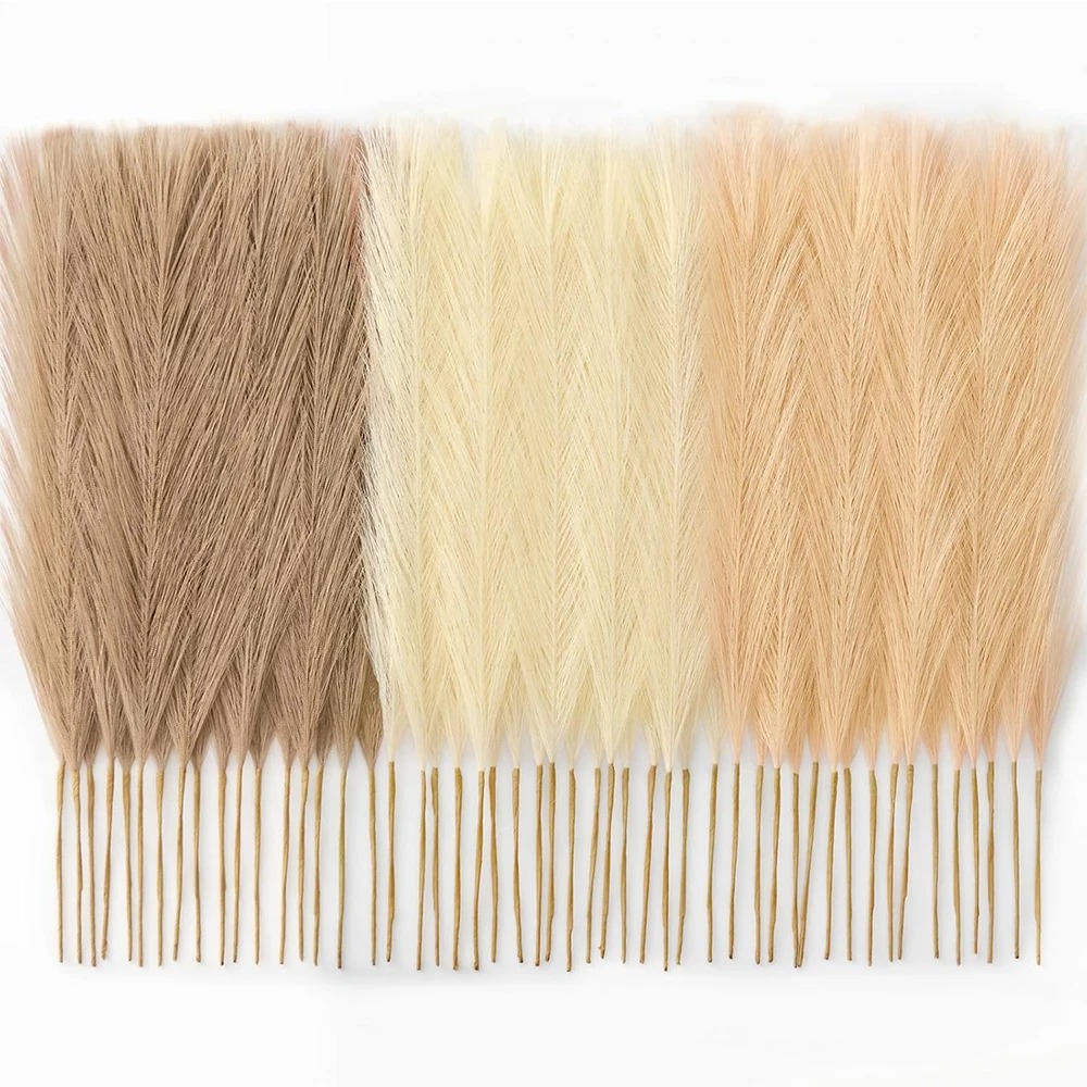 Pampas Grass Decor - 15Pcs Pampas Grass Realistic Artificial Stems