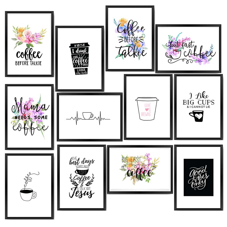 Modern Coffee Quote Posters Pr - đánh giá và giá Home Decor Quotes On Wall