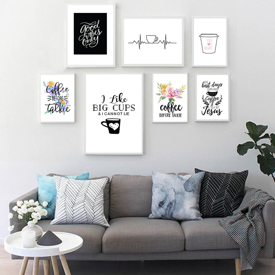 Modern Coffee Quote Posters Pr - đánh giá và giá Home Decor Quotes On Wall