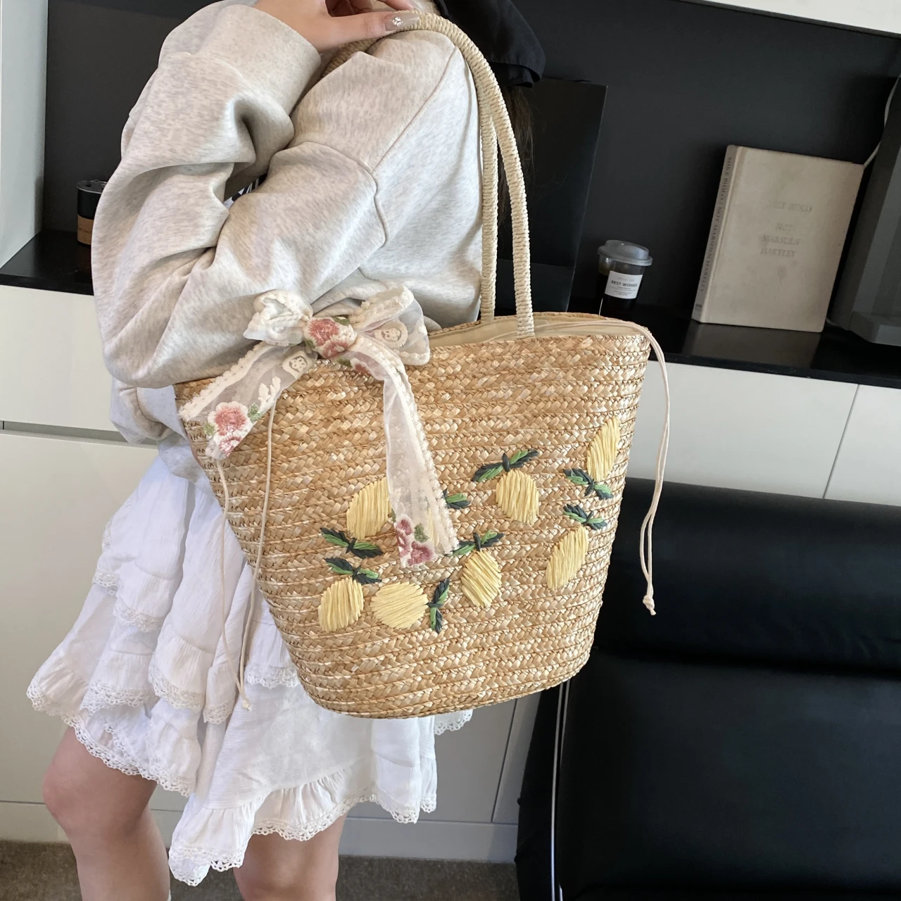 Large Capacity Beach Shoulder  - đánh giá và giá Home Decor Rattan