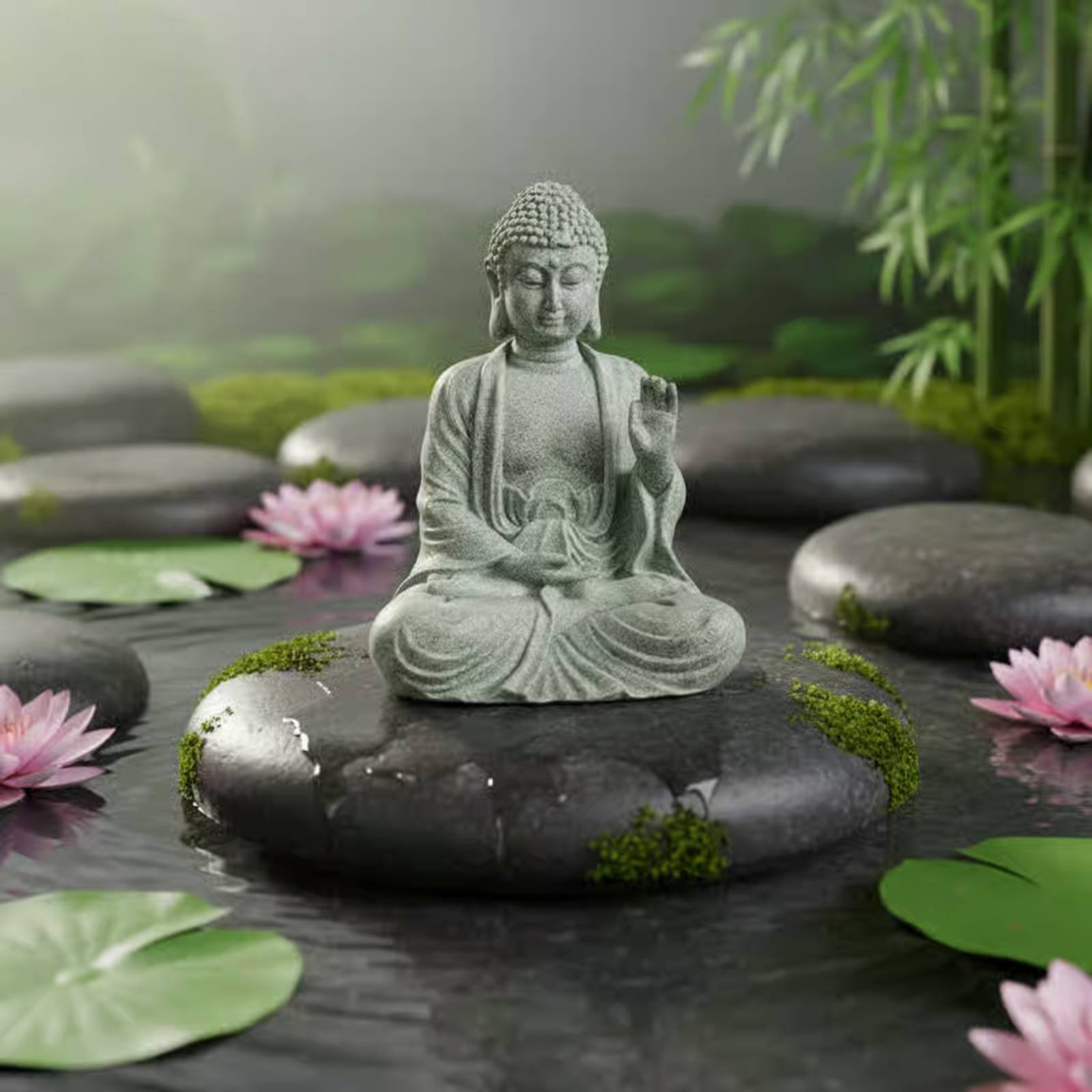 3 Pieces Stone Buddha Decor Te - đánh giá và giá Home Decor Zen