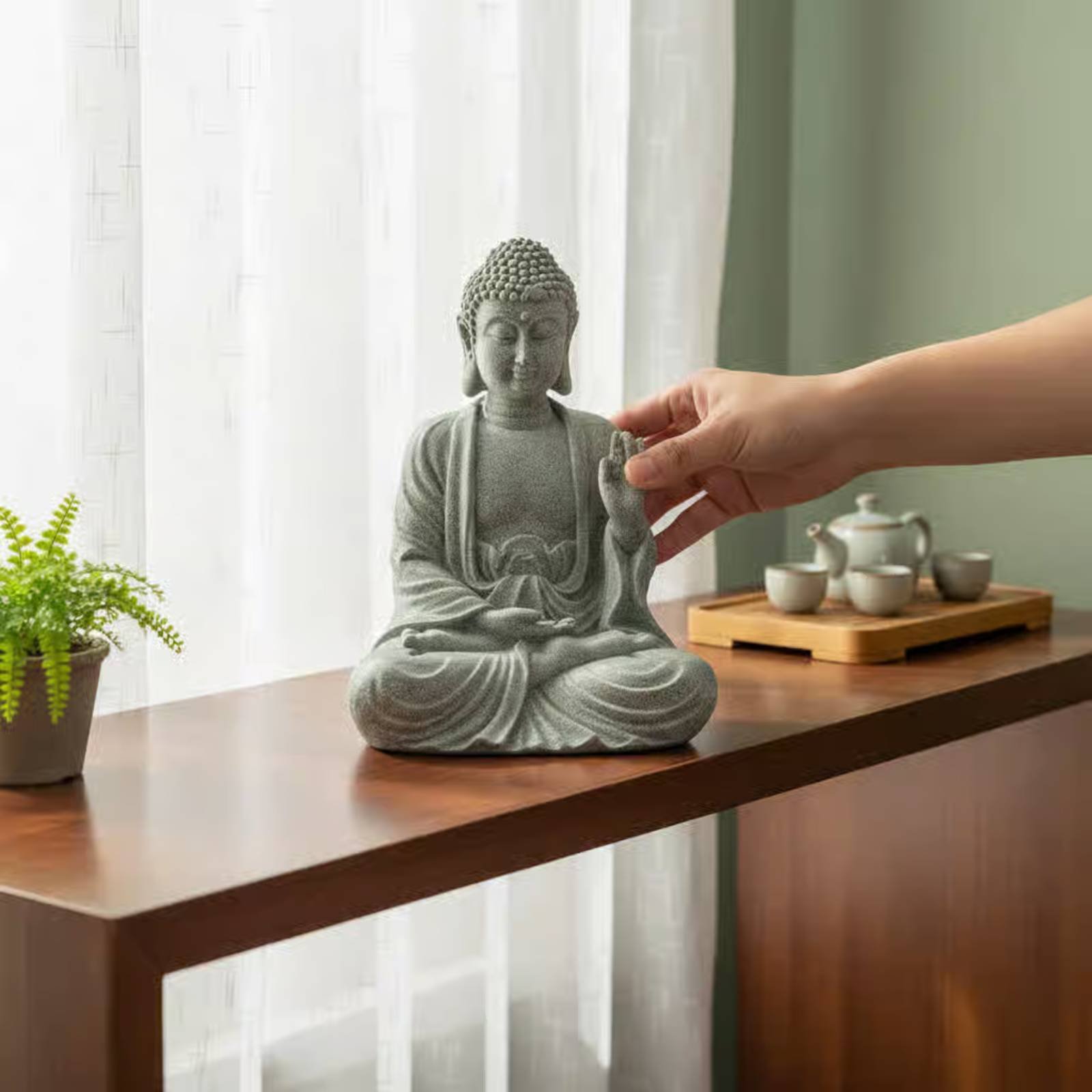 3 Pieces Stone Buddha Decor Te - đánh giá và giá Home Decor Zen