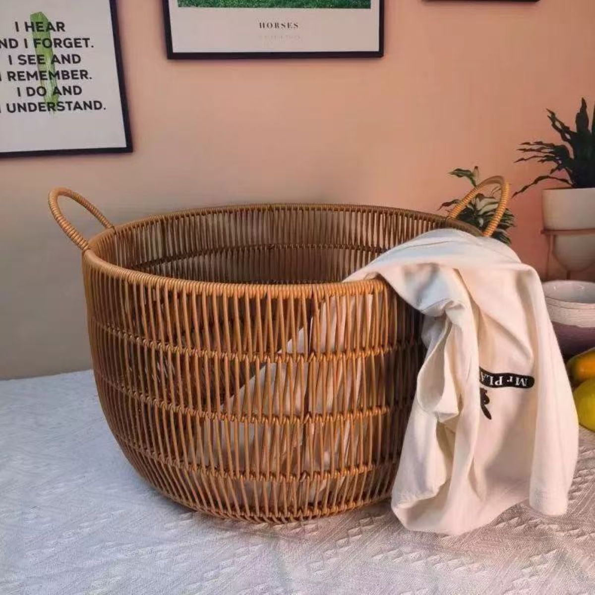 Handmade Rattan-Look Woven Sto - đánh giá và giá Rattan Plant Basket