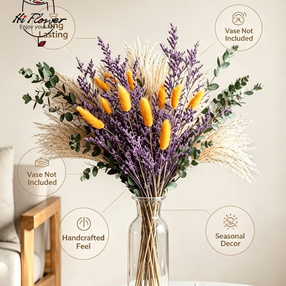 Natural Dried Flowers Pampas G - đánh giá và giá Pampas Grass Decor