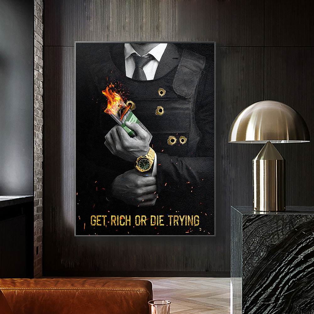 Motivating Quote Get Rich or D - đánh giá và giá Home Decor Quotes On Wall