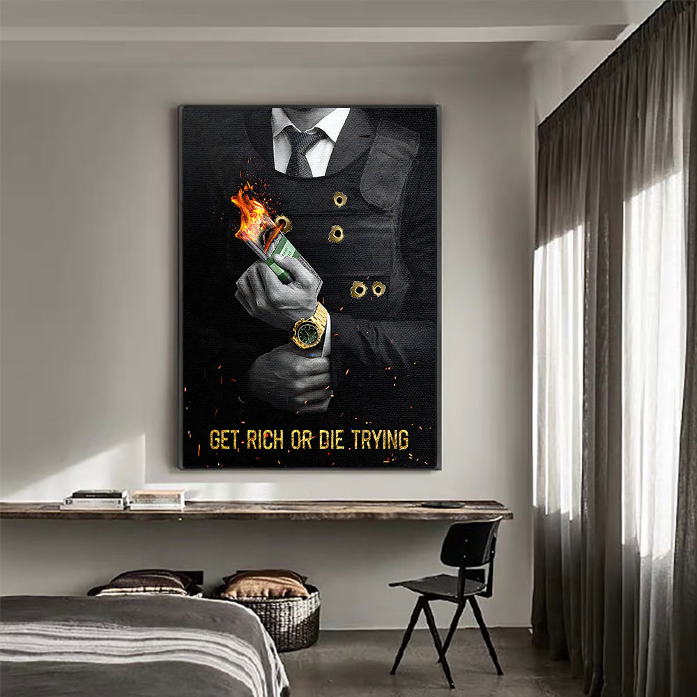 Motivating Quote Get Rich or D - đánh giá và giá Home Decor Quotes On Wall