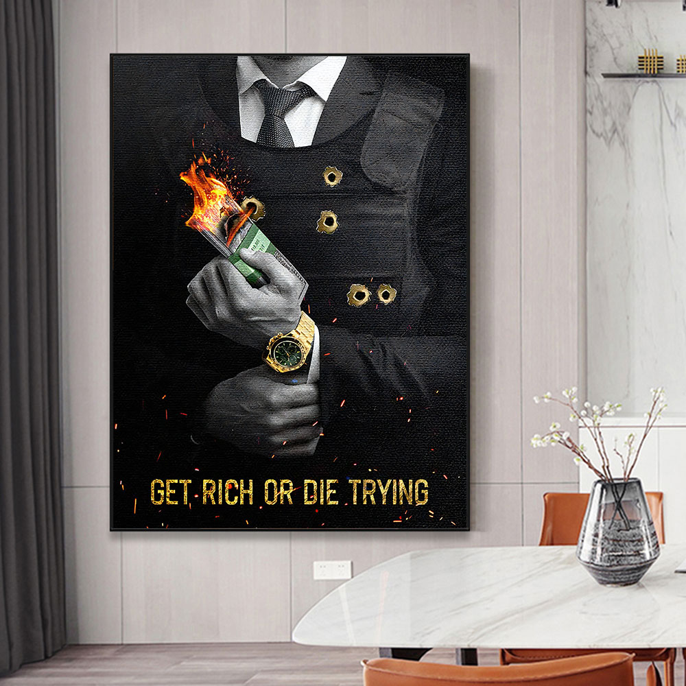 Motivating Quote Get Rich or D - đánh giá và giá Home Decor Quotes On Wall