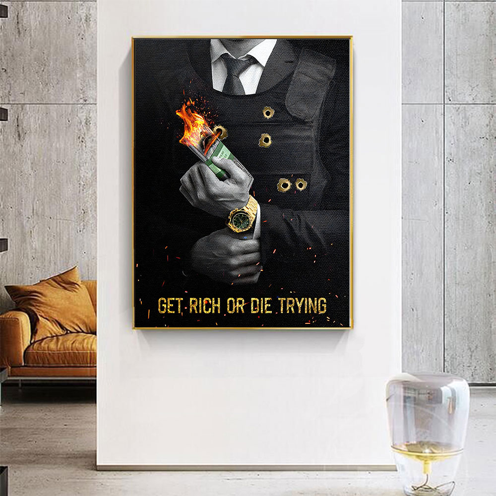 Motivating Quote Get Rich or D - đánh giá và giá Home Decor Quotes On Wall