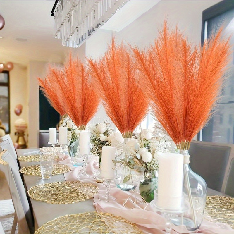 10pcs Vivid Orange Pampas Gras - đánh giá và giá Pampas Grass Decor