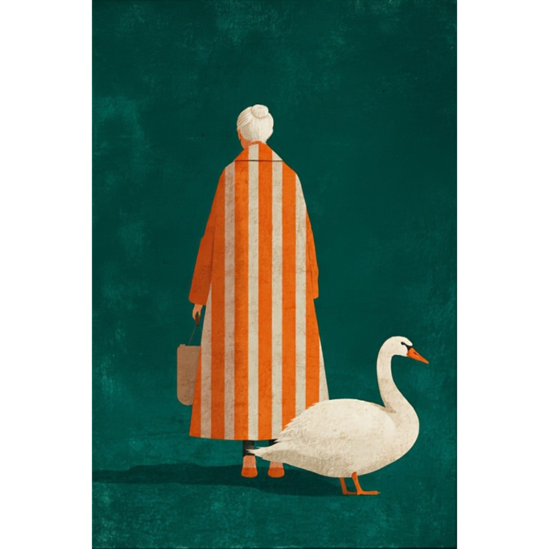 Figure in Orange White Striped - đánh giá và giá Home Decor Zen