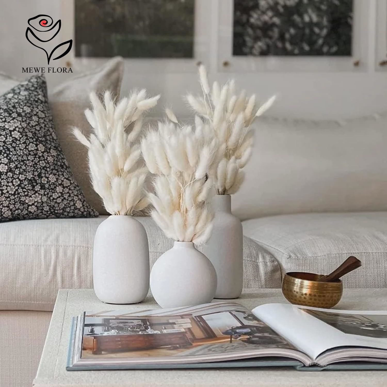 150PCS White Natural Fluffy Ra - đánh giá và giá Pampas Grass Decor